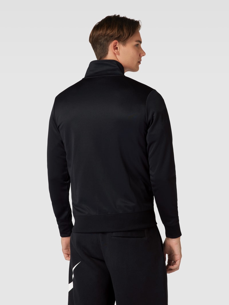Sweatjacke mit Label-Print in schwarz