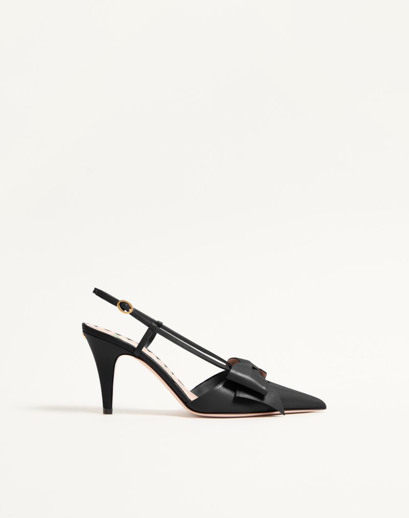 Sapatos de salto Bowow Slingback em couro de cabra de 85 mm
