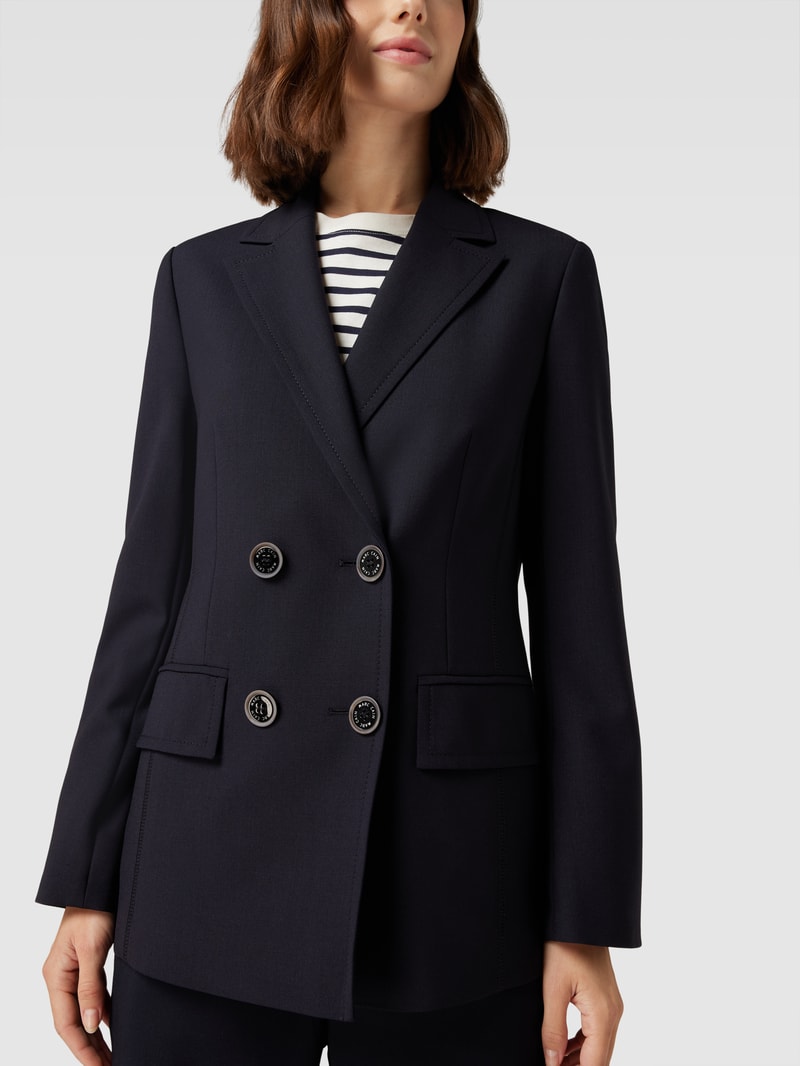 Blazer mit Reverskragen in marineblau