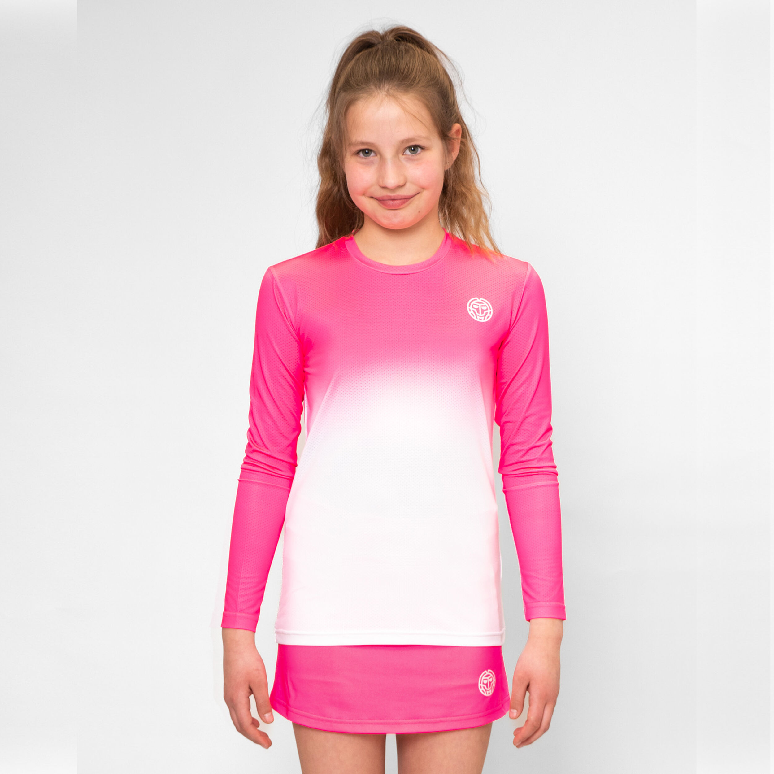 Crew Gradiant Longsleeve Mädchen - Pink, Weiß