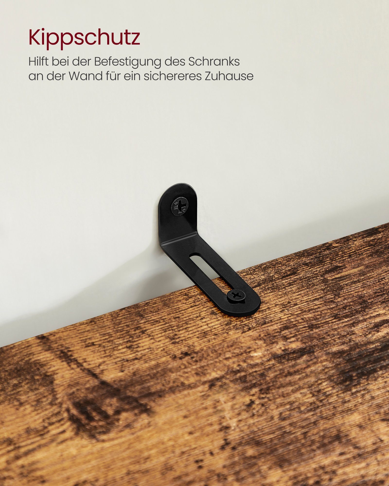 VASAGLE Badkommode, Badezimmerschrank, Hochschrank, verstellbare Einlegeböden