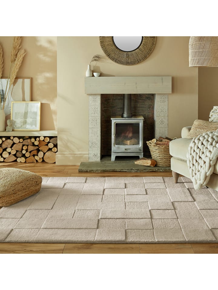 Flair Rugs Woll-Teppich in Creme günstig kaufen