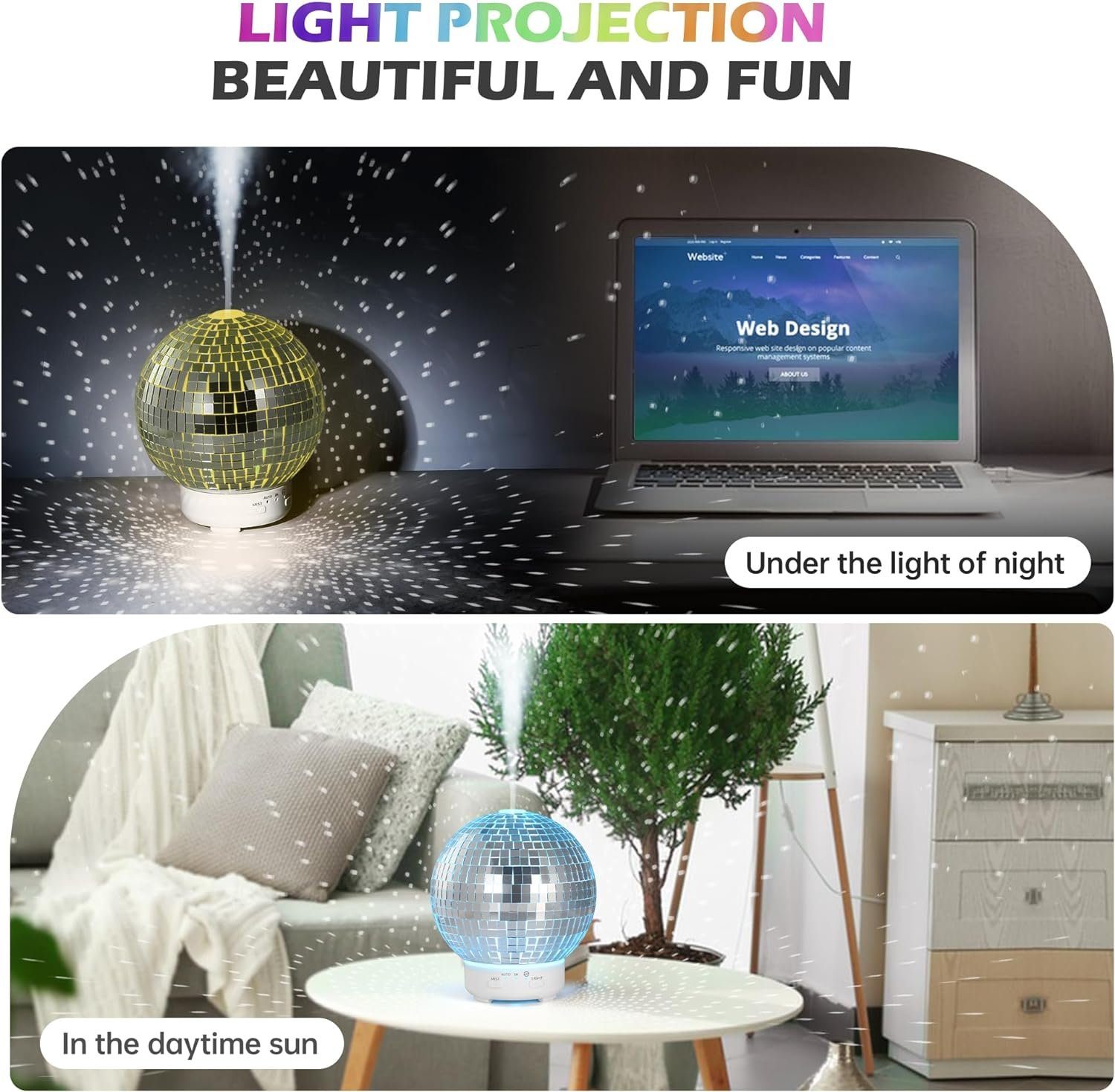 Hikeren Luftbefeuchter Aromatherapie Öl Diffusor Drehbar Mit 7 Farben Stimmungslicht