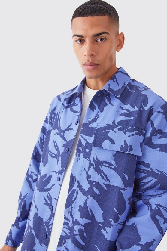 Langärmliges Camouflage Ripstop Overshirt