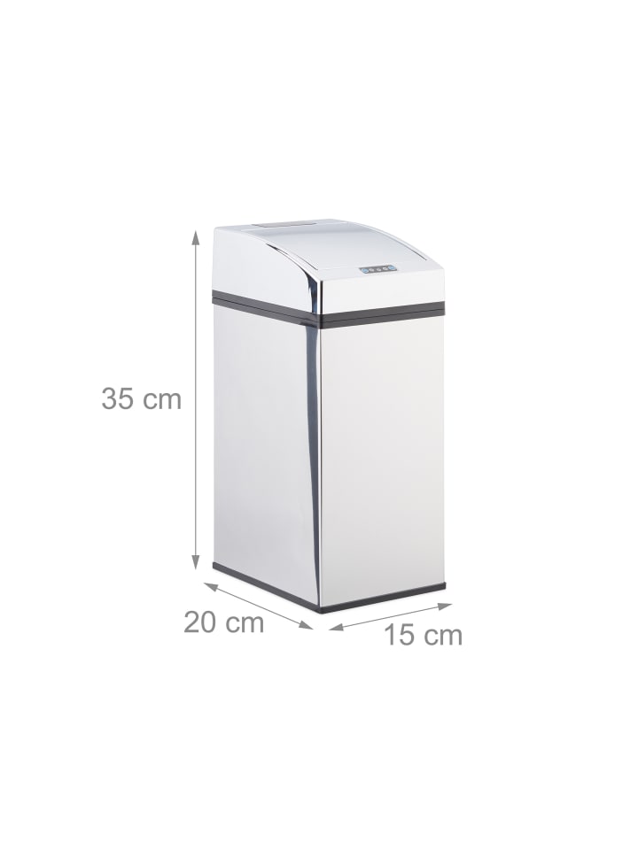 relaxdays Sensor Mülleimer in Silber - 7 l günstig kaufen onesize
