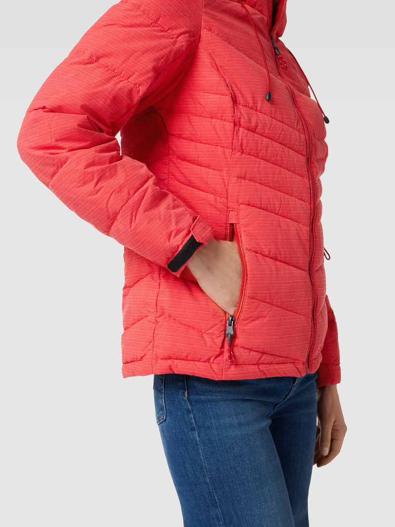 Steppjacke mit Kapuze in koralle