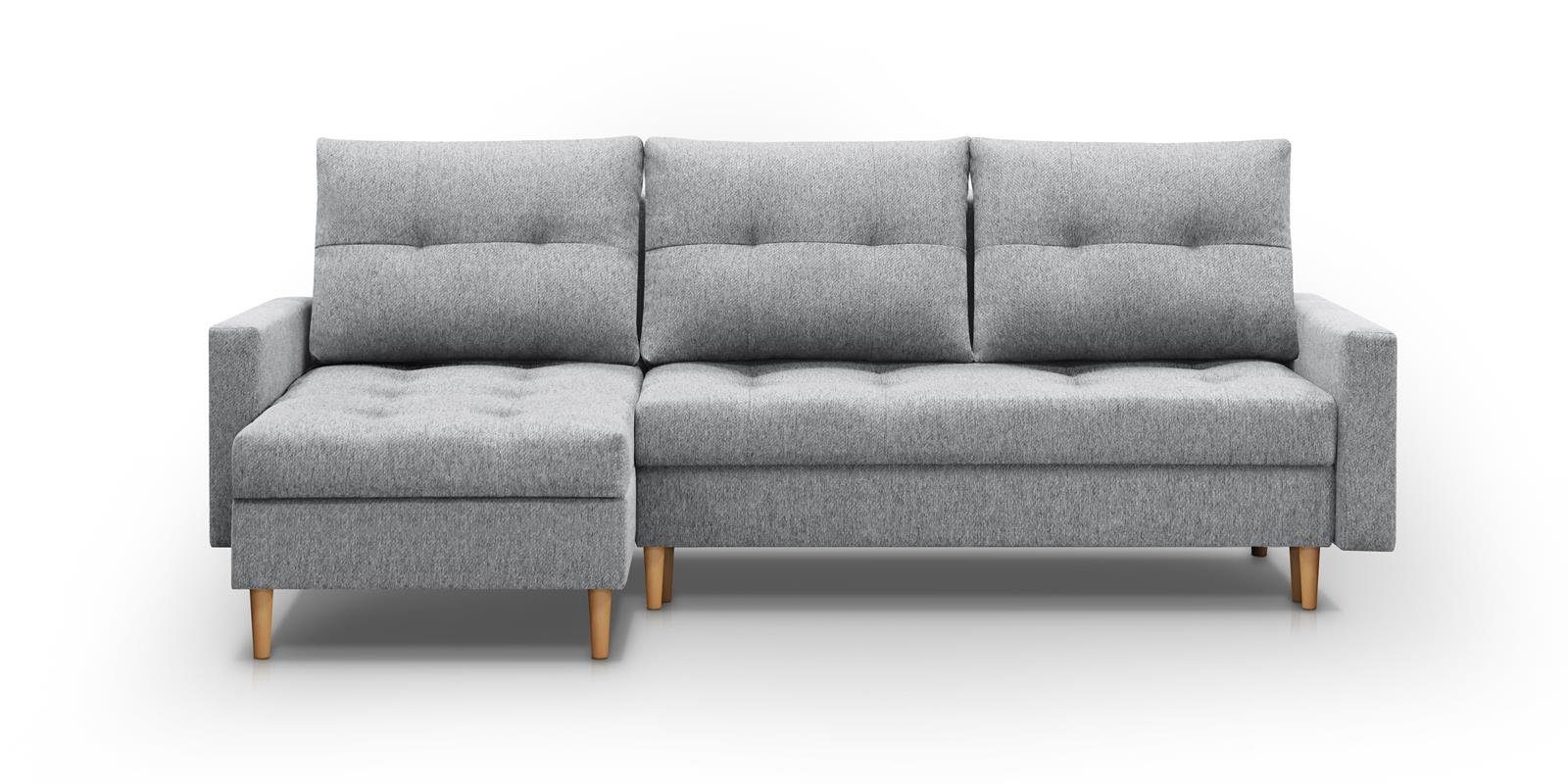 Beautysofa Polsterecke HALANT, Federkerns, Bettfunktion, links oder rechts montiebar, recycelten PET-Flaschen Material