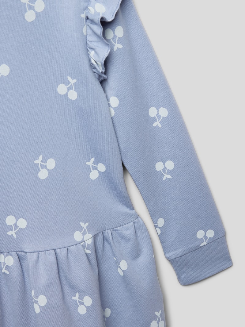 Kleid mit Motiv-Print Modell 'TRINA' in rauchblau