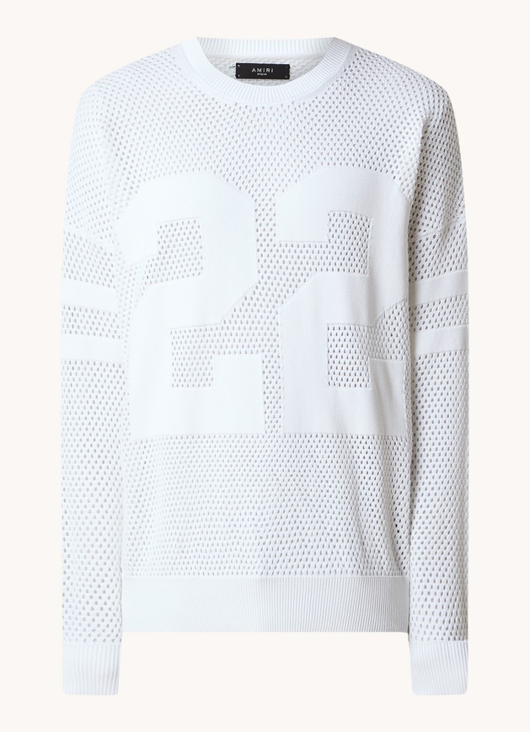 AMIRI Chunky knit sweater with print and openwork design