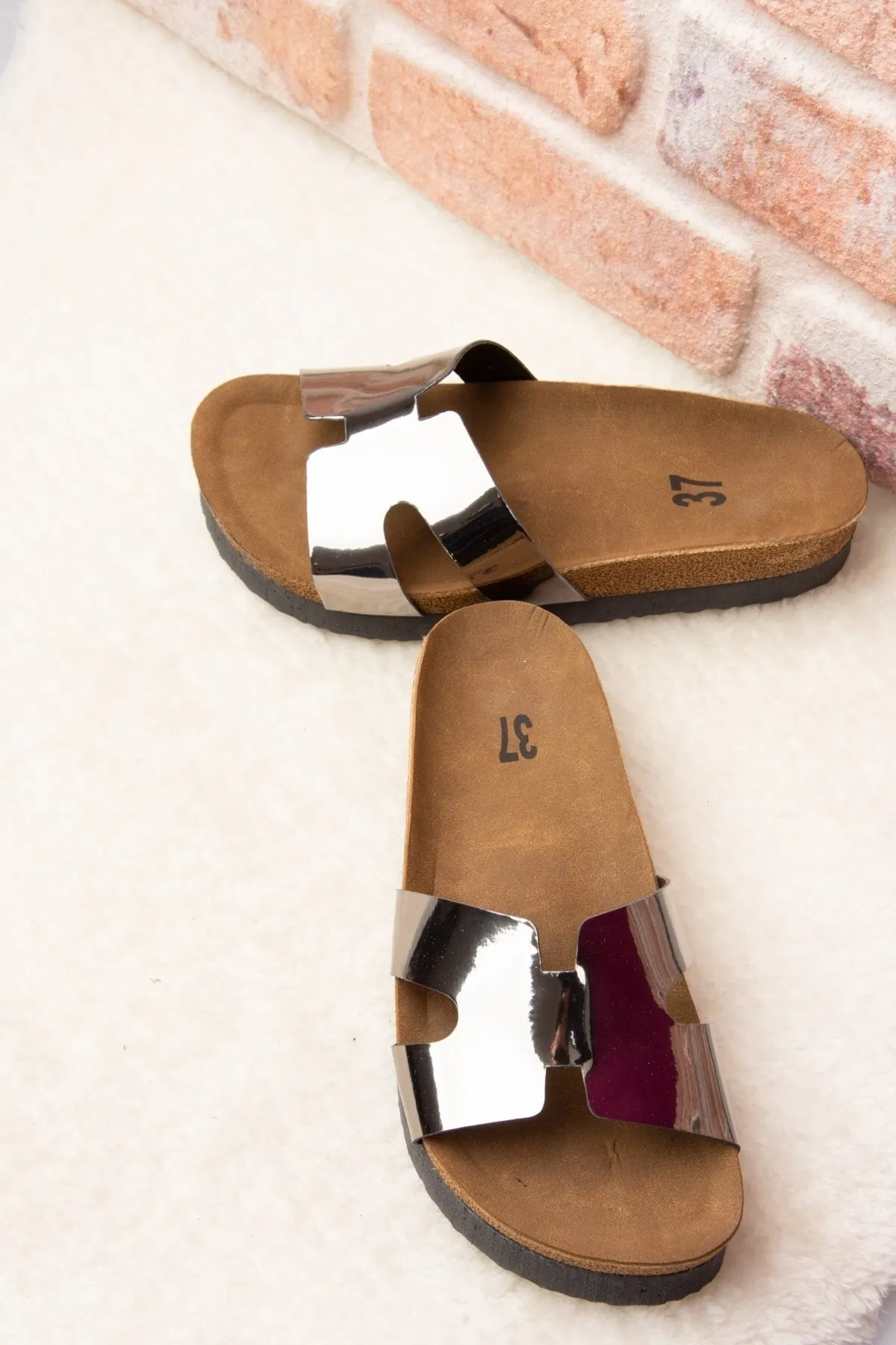 Fox Shoes  Platin-Hausschuhe für Damen