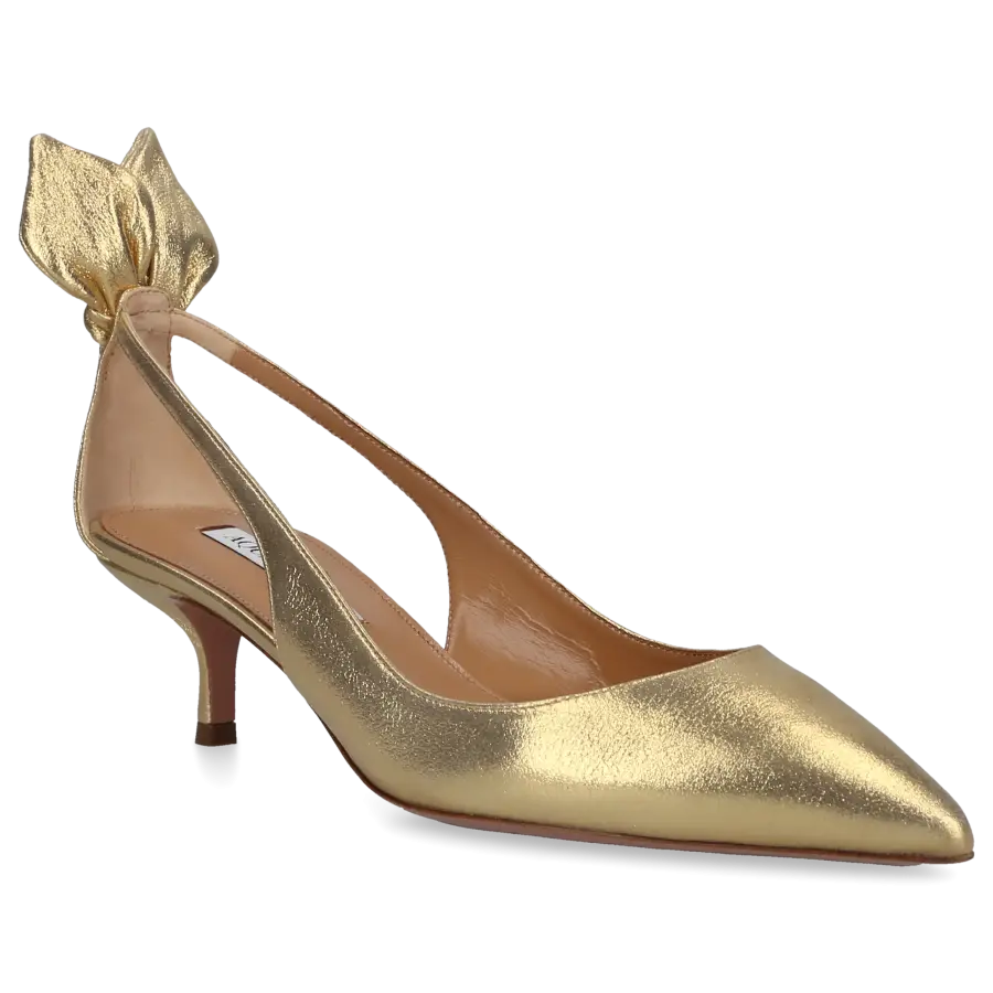 Aquazzura - Pumps BOW TIE 50 Kalbsleder - gold