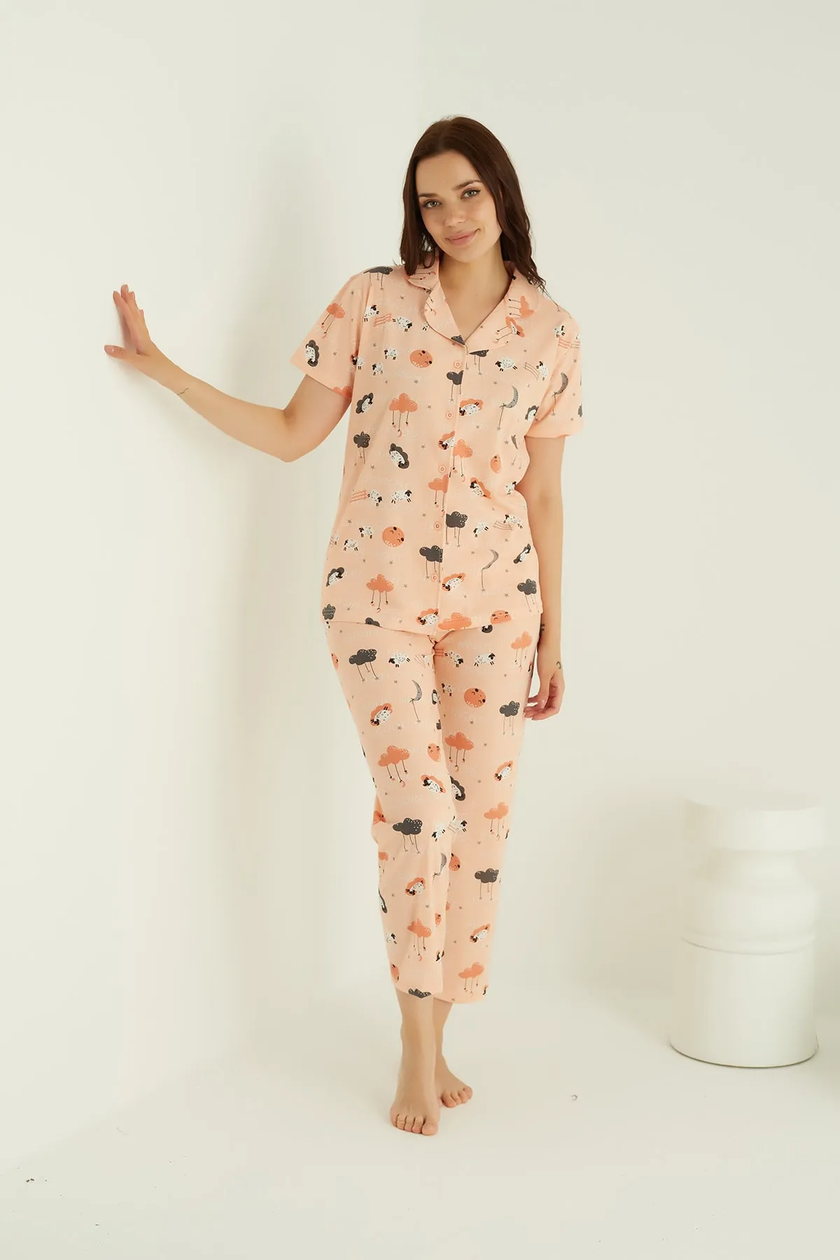 STRAWBERRY  Pyjama-Set aus Baumwolle mit Knöpfen