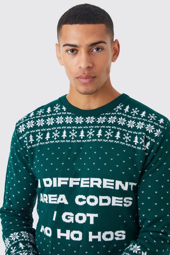 Weihnachtspullover mit I Got Ho Ho Hos Print