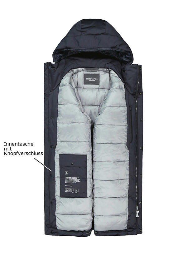 Marc O'Polo, Parka, Baumwolle REPREVE®, dunkelblau