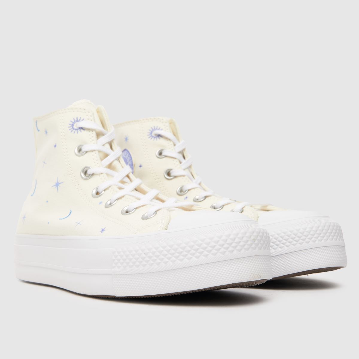 Converse All Star Lift Hi cipők fehér és lila színben