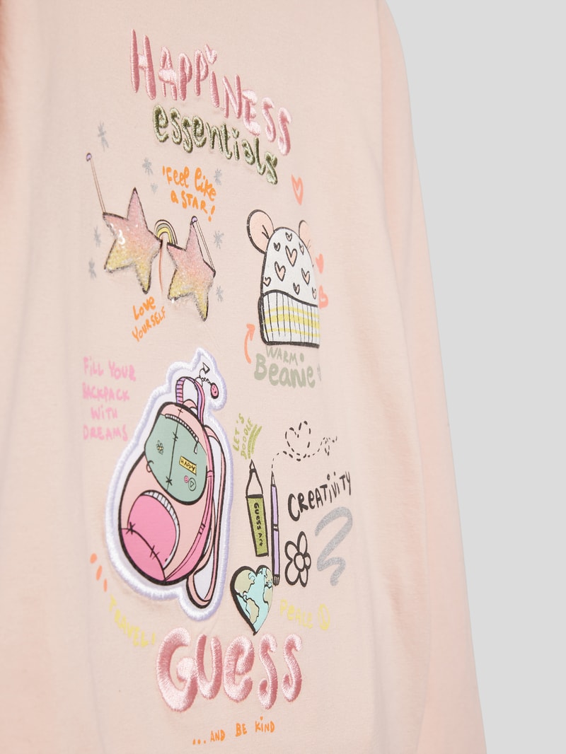 Longsleeve mit Label-Stitching in hellrosa