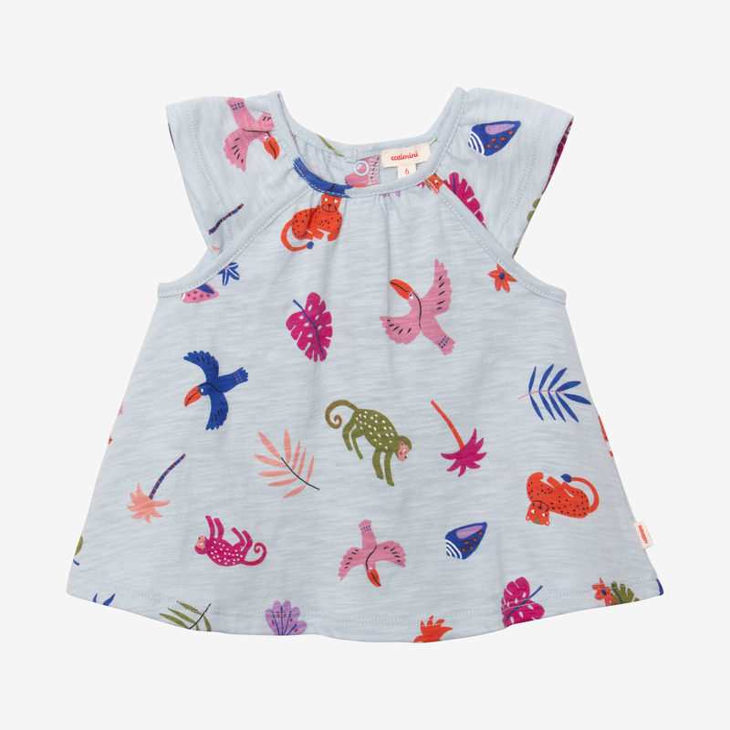 T-shirt bébé fille exotique bleu Catimini