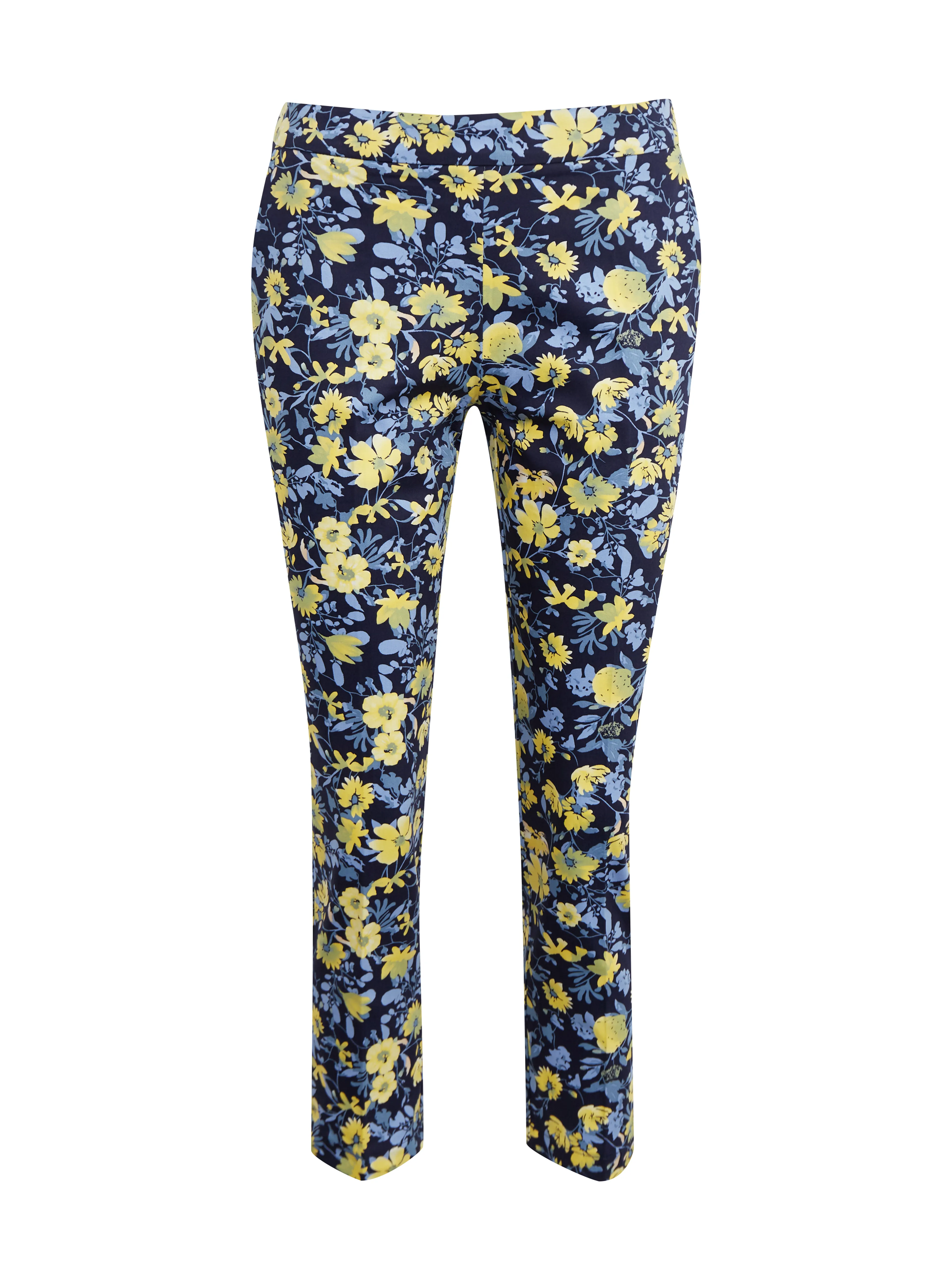 Gelbe und blaue geblümte Hose für Damen ORSAY