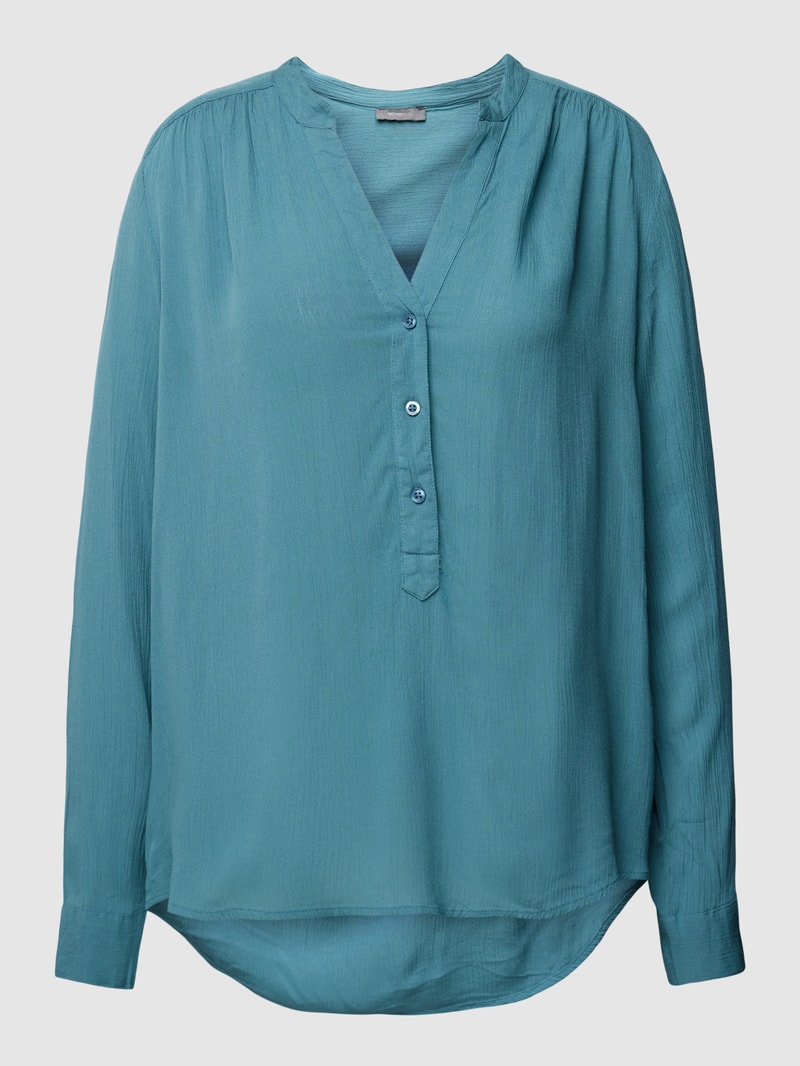 Blusenshirt mit V-Ausschnitt in rauchblau
