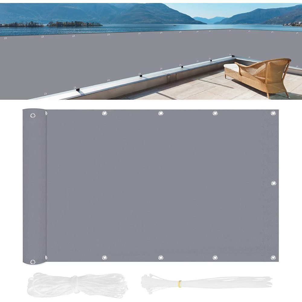 Einemgeld Balkonsichtschutz Balkon Sichtschutz Balkonabdeckung 90 X 500 CM, Balkonverkleidung