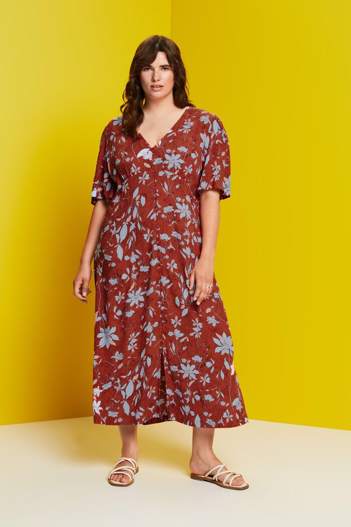 CURVY Midikleid mit Allover-Muster