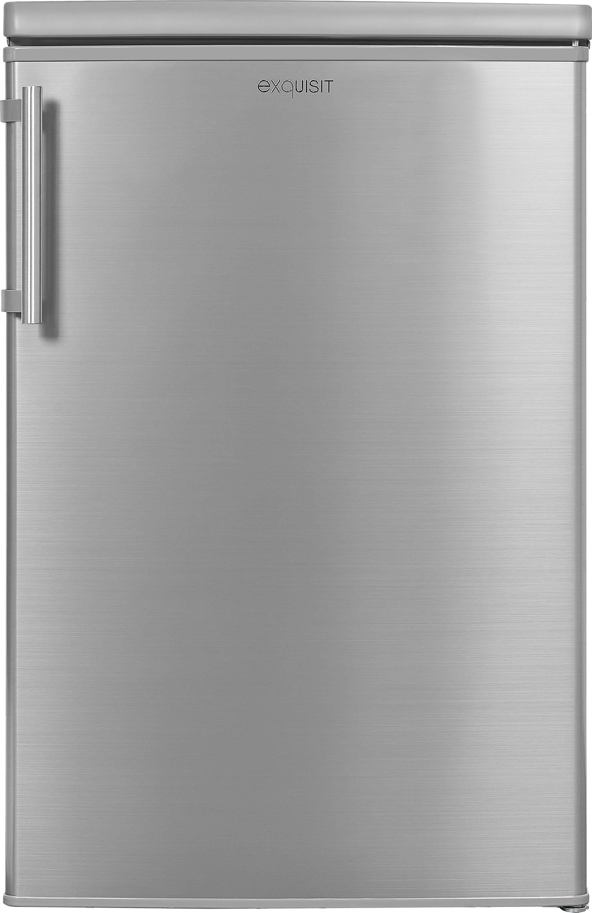 exquisit Kühlschrank KS16-4-HE-040E inoxlook, 85,5 cm hoch, 55,0 cm breit