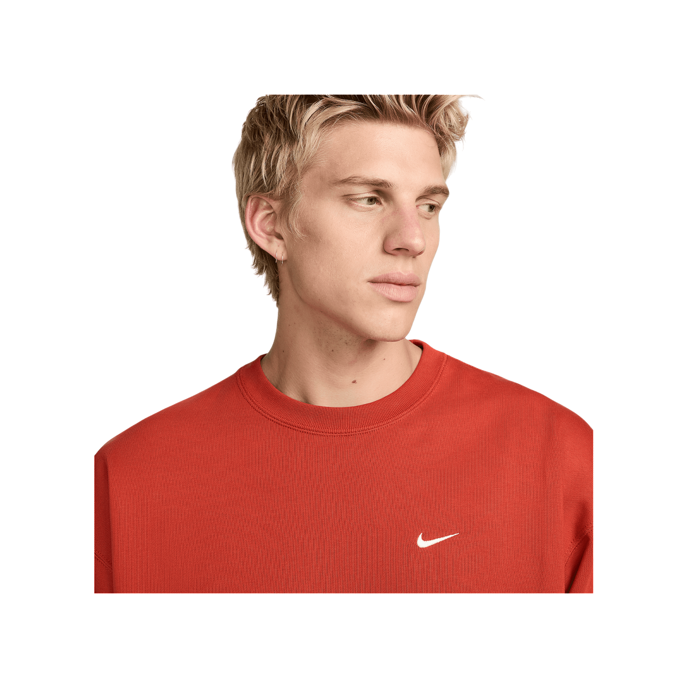 Nike Fleece Solo Swoosh Crew Sweatshirt Rot F626
