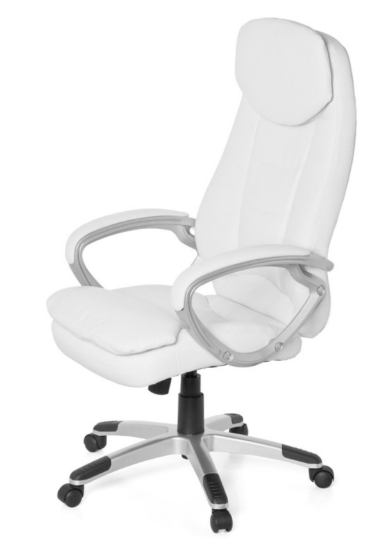 Amstyle Bürostuhl Cosenza Leder Optik creme Schreibtischstuhl Chefsessel Drehstuhl mit XXL Polsterung