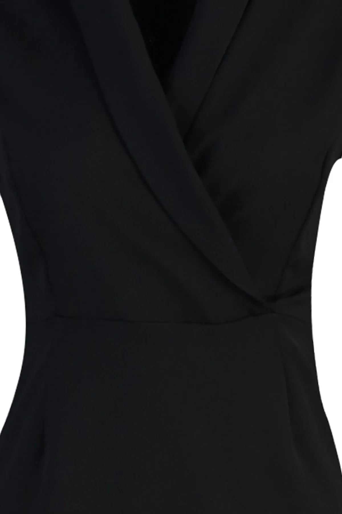 Trendyol Collection  Schwarzes Mini-Webkleid mit A-Linien-Jackenkragen TWOAW23EL00384