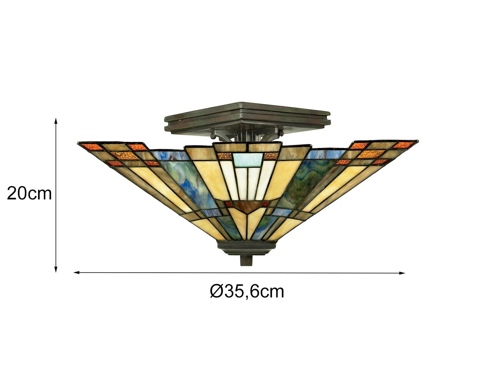 meineWunschleuchte LED Deckenleuchte, LED wechselbar, warmweiß, ausgefallene Tiffany Lampe Designer-lampe für über-n Esstisch, Ø36cm