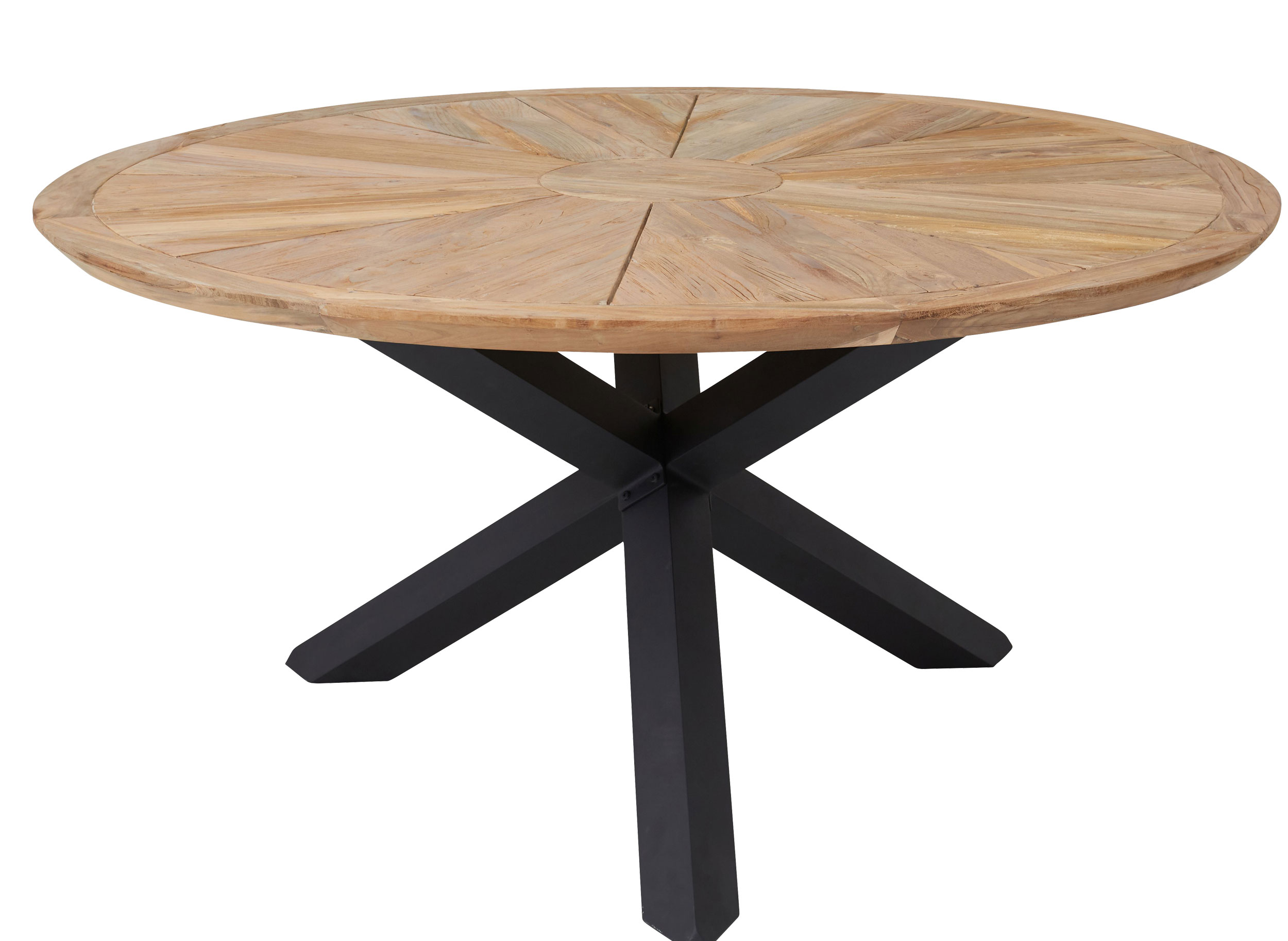 OUTDOORGartentisch Teak rund X-Fuß