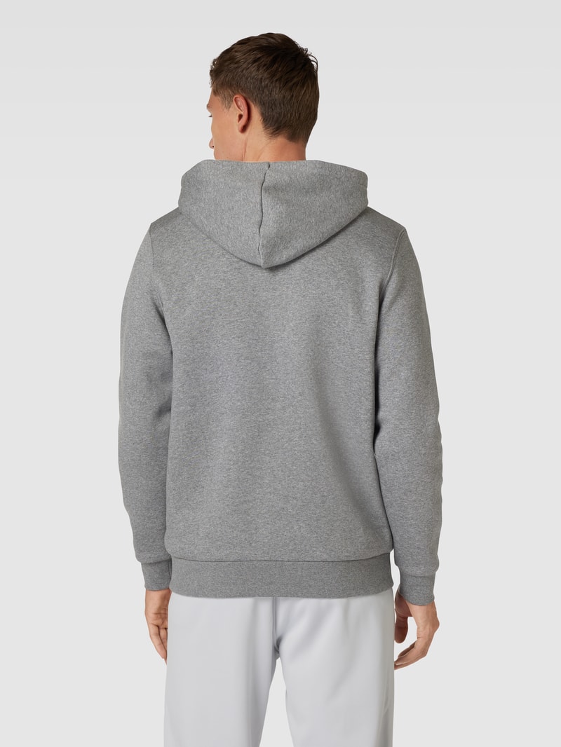 Hoodie mit Label-Stitching Modell 'Essential' in dunkelgrau