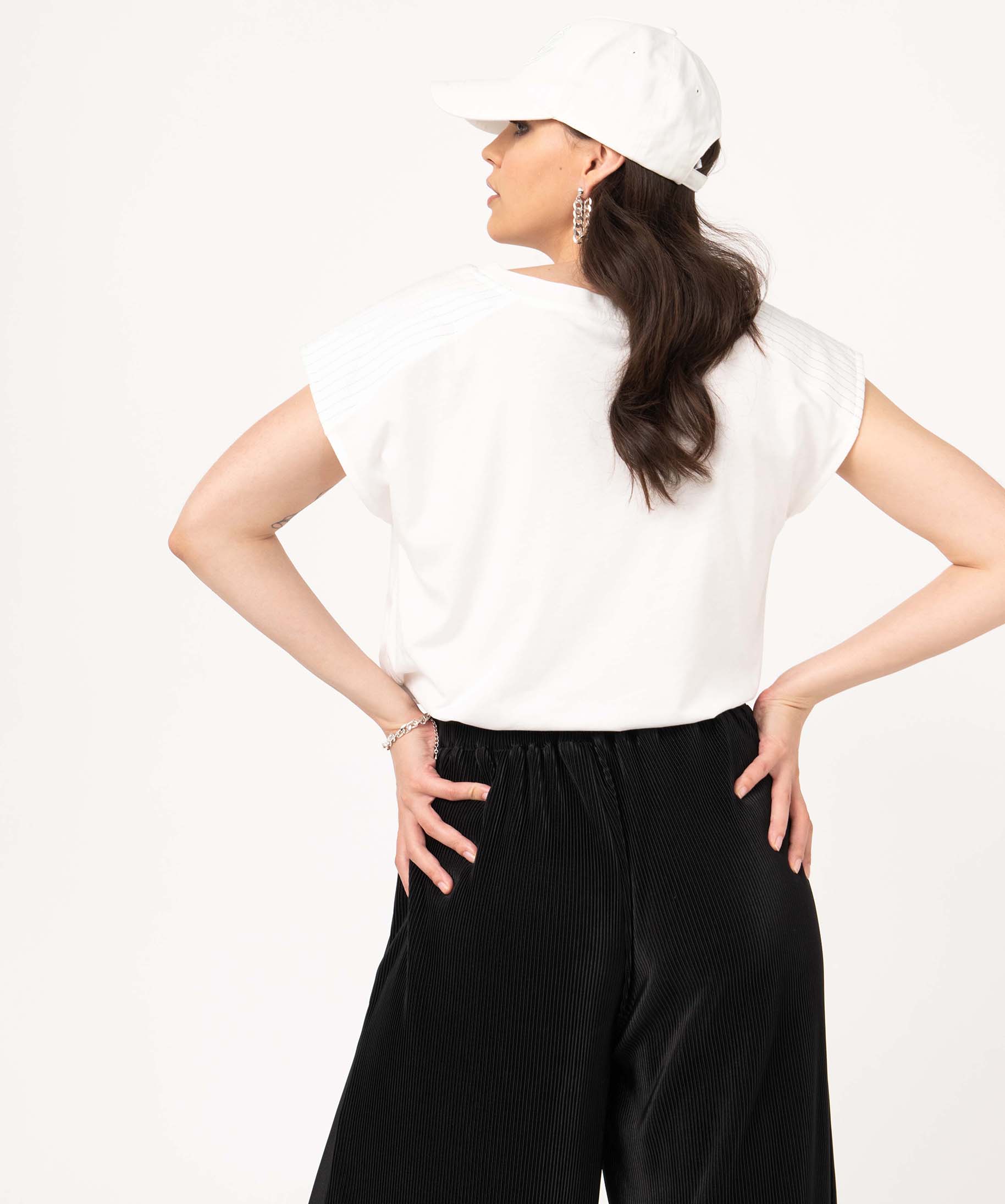 Tee-shirt sans manches coupe loose femme ecru | GEMO