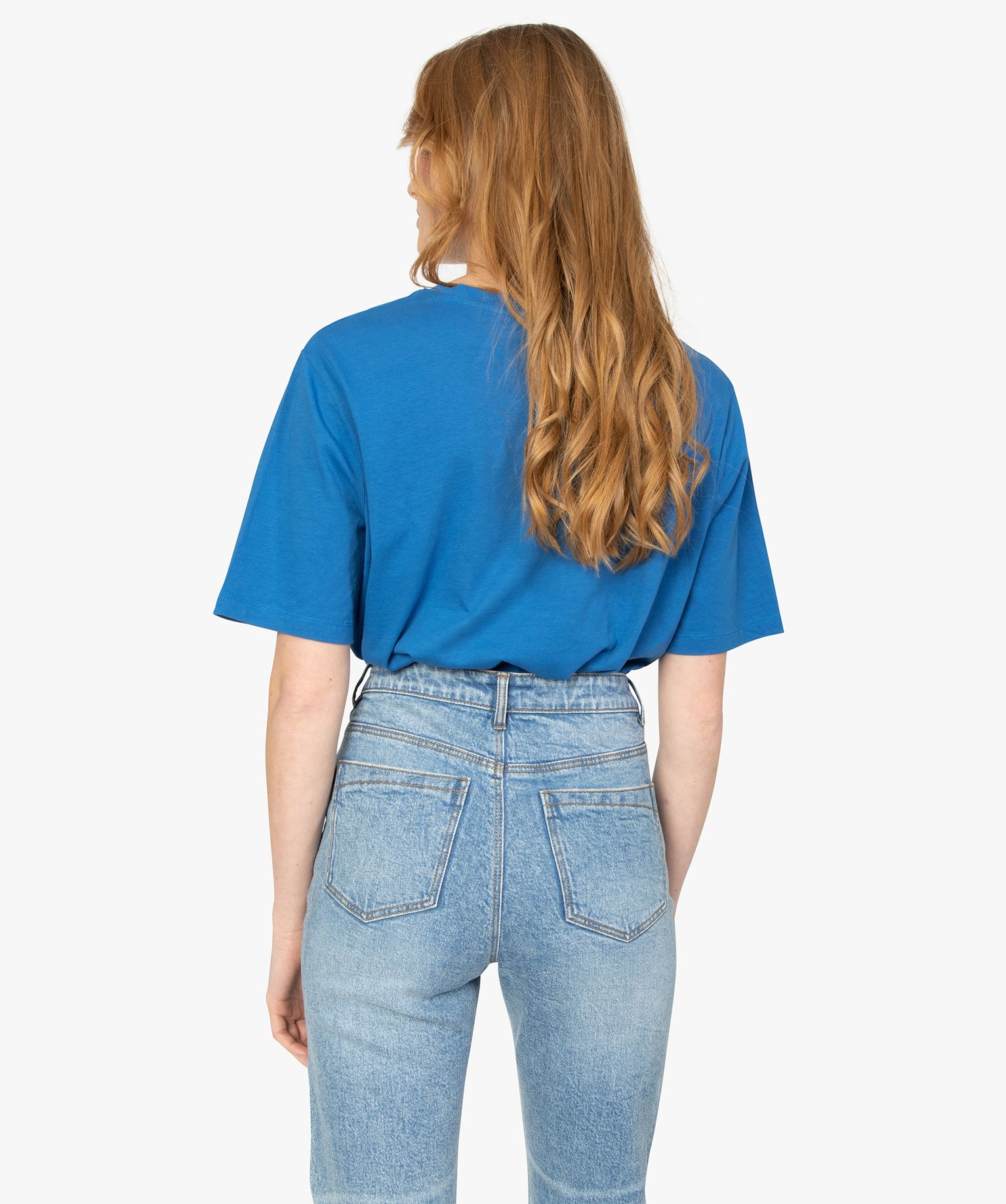 Tee-shirt femme ample à motif brillant bleu | GEMO