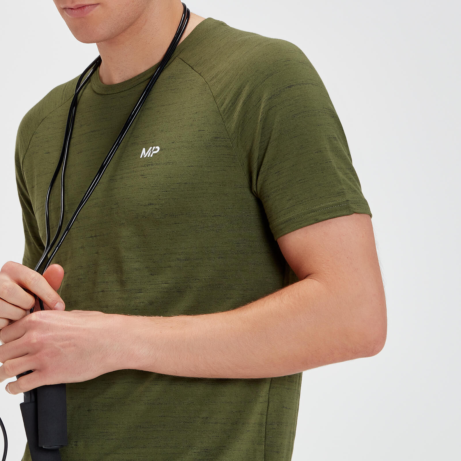 T-Shirt à Manche Courte MP Performance - Vert Armée & Noir