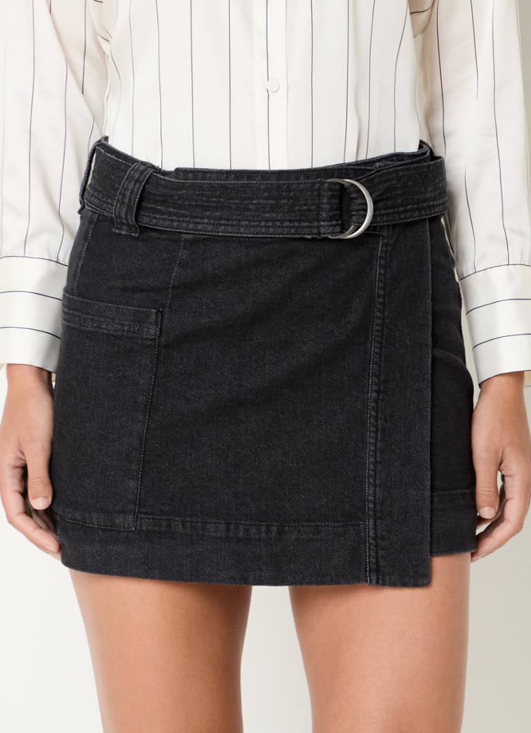 Jupe en jean mini Rails Deanna avec devant croisé et ceinture