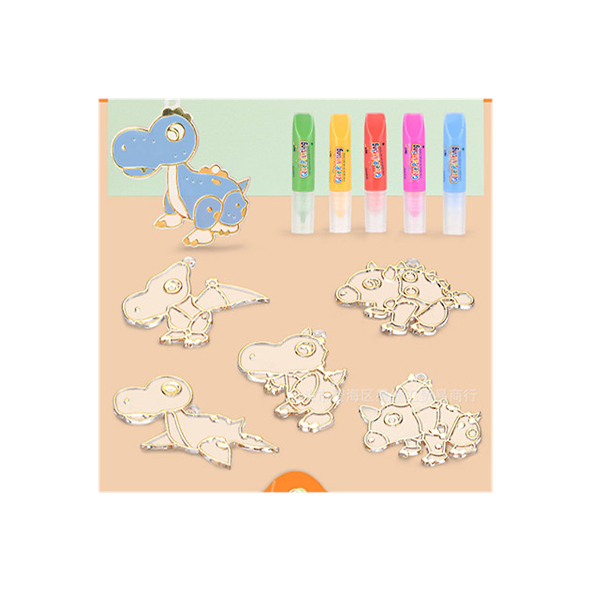Kristall-Gelatine Farbe kritzeln Malerei Cartoon hängen Spielzeug Gebackener Leim Malerei Kinderhandwerk DIY Produktion