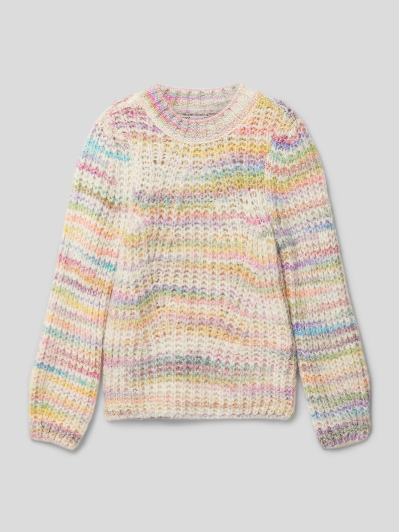 Strickpullover mit Streifenmuster Modell 'CARMA' in ecru