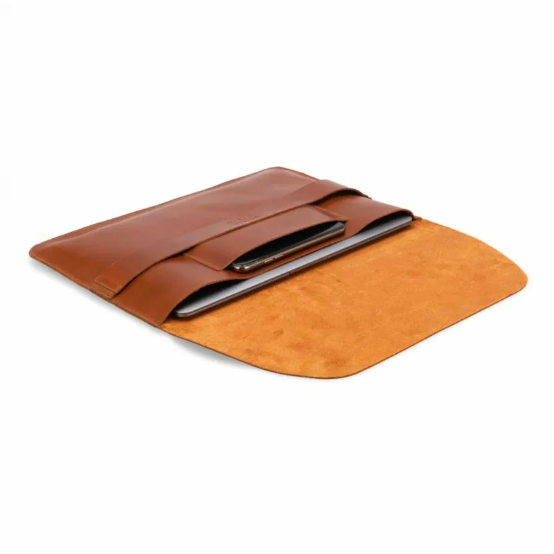 Buckle & Seam Leder Laptop Sleeve Terra 15 Zoll - Cognac