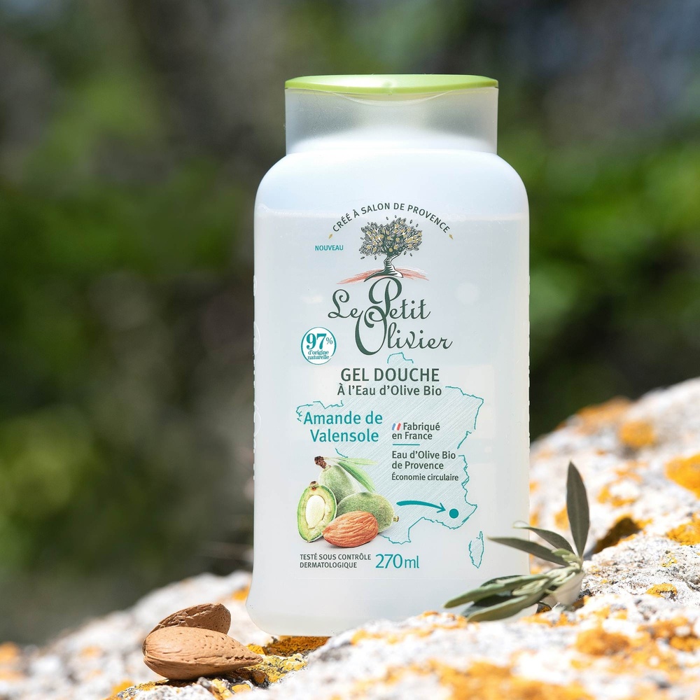 le petit olivier Gel Douche Hydratant à l'Eau d'Olive BIO Amande de Valensole Gel Douche Hydratant