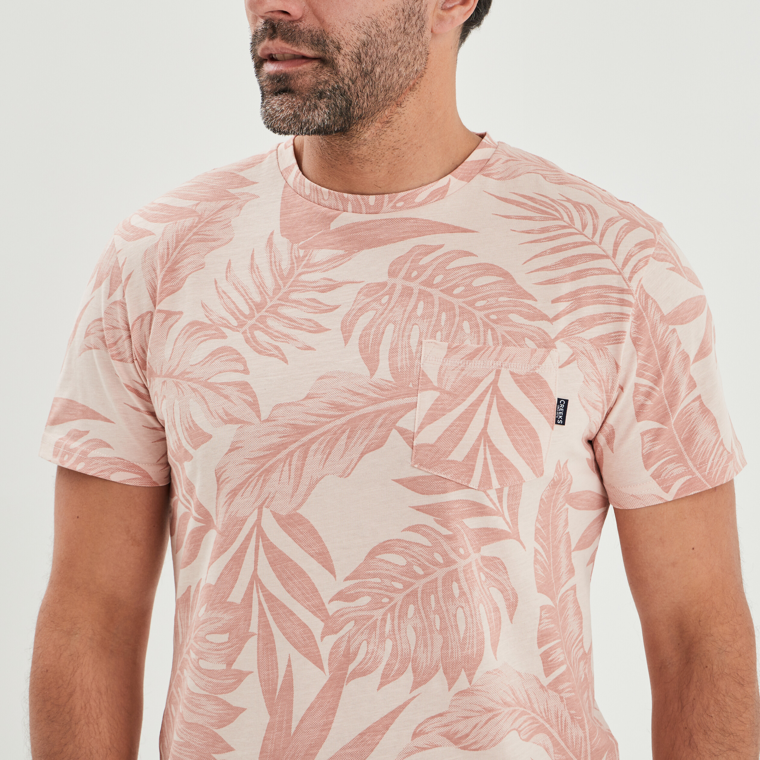 T-shirt manches courtes Creeks rose clair homme | La Halle
