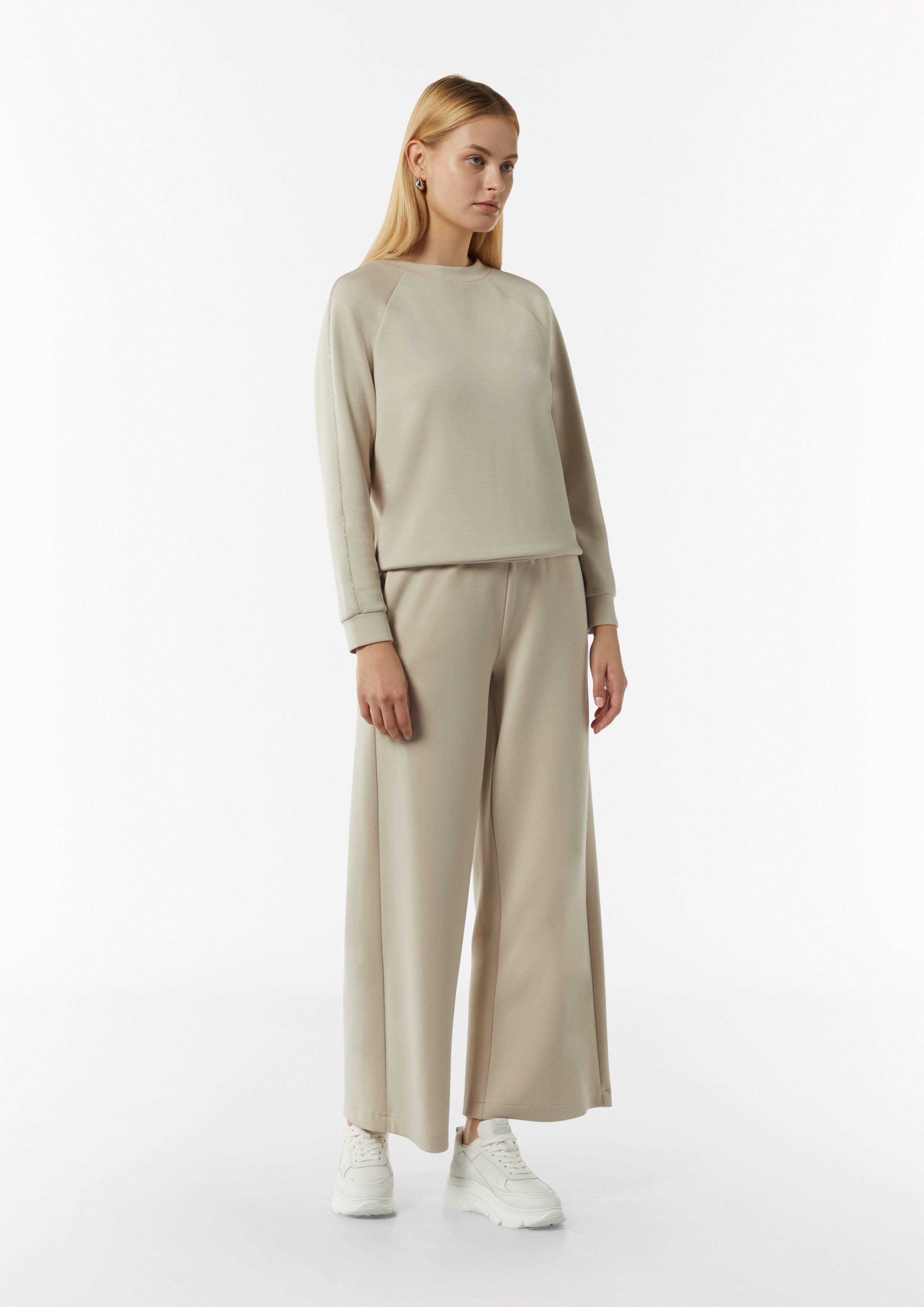 Palazzohose mit elastischem Bund - helles beige