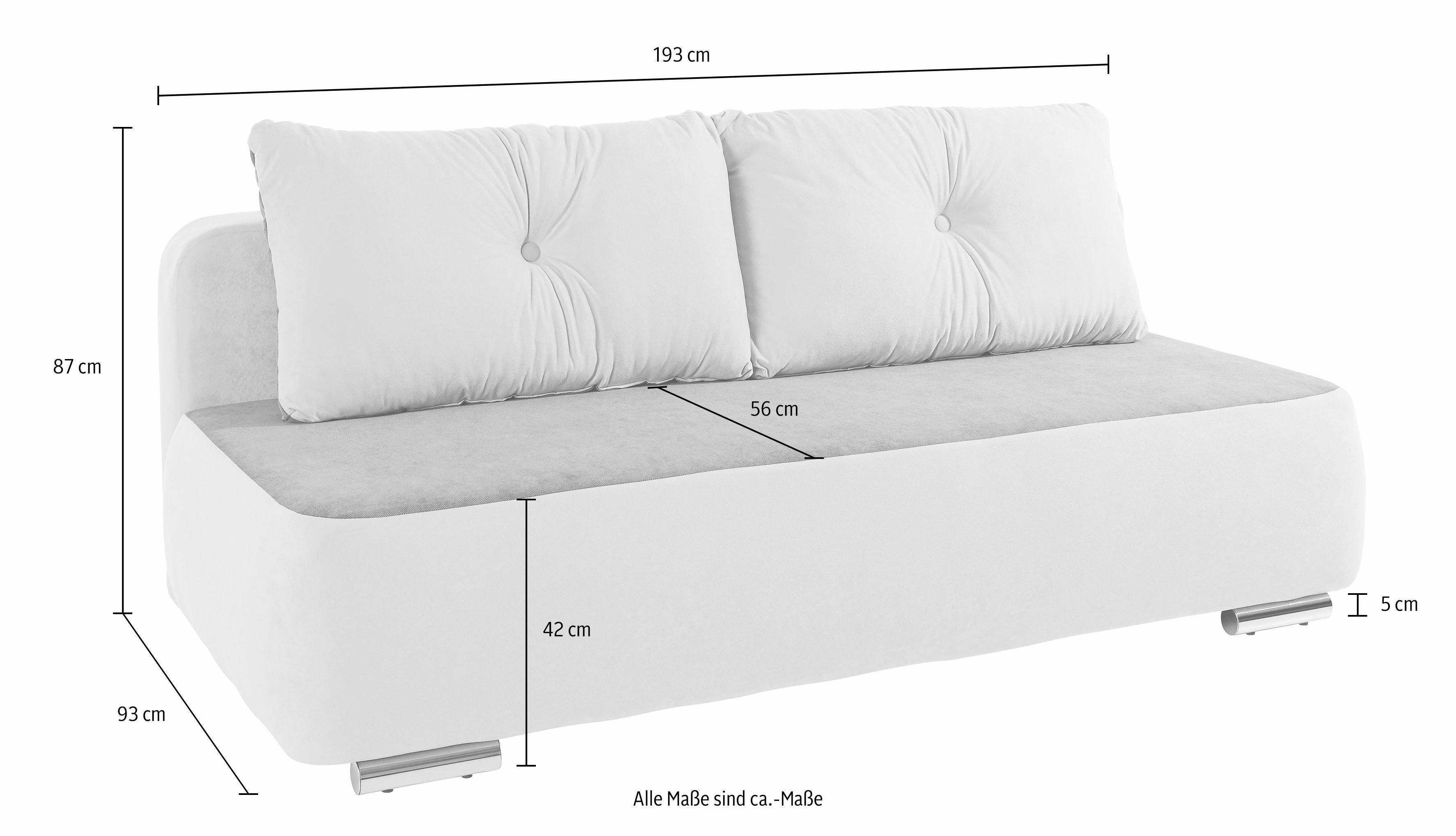 INOSIGN Schlafsofa Fun, inkl. Bettfunktion und -kasten, komfortabler Federkern