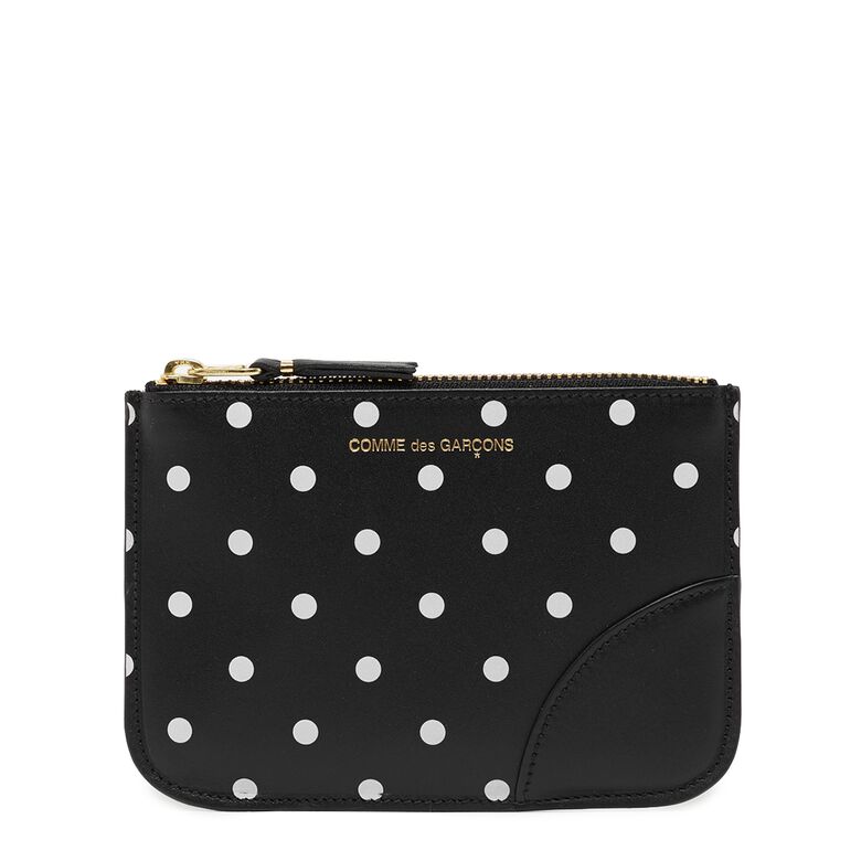 Comme des Garcons Wallet Dots Printed Leather Line black