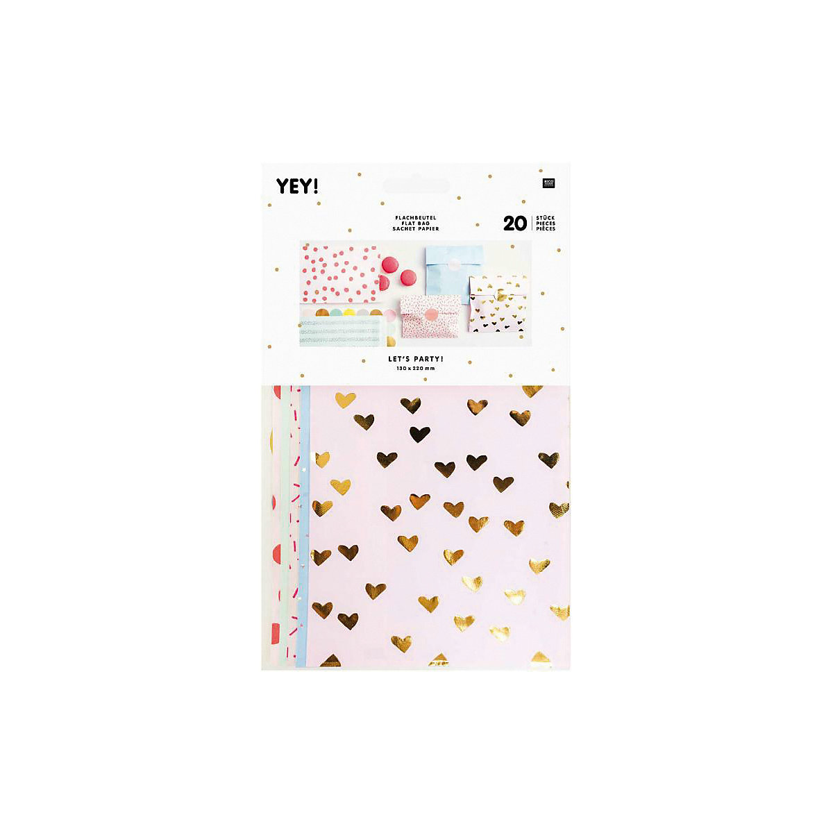 Flachbeutel Mix Hot Foil Größe M, 20 Stück