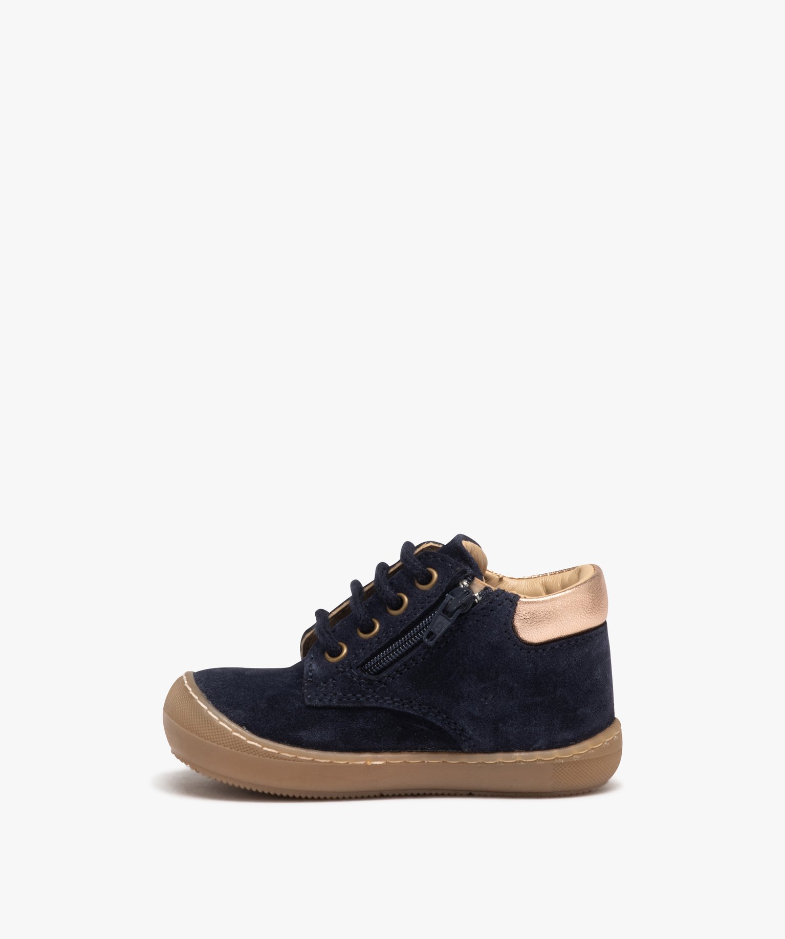 Chaussures premiers pas bébé fille en cuir uni suédé ave... marine | GEMO