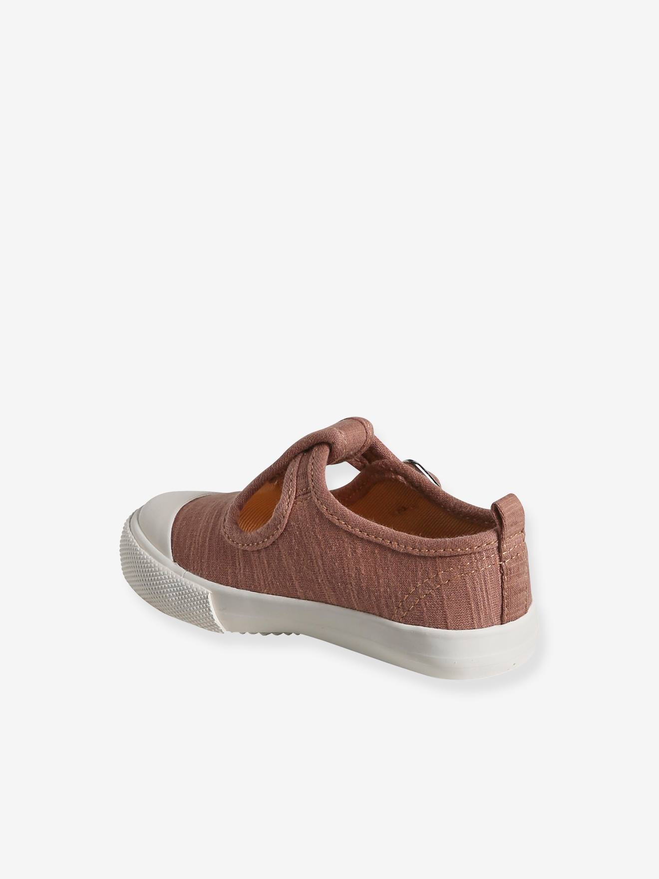 Vertbaudet Baby Stoffschuhe mit Schnalle - braun