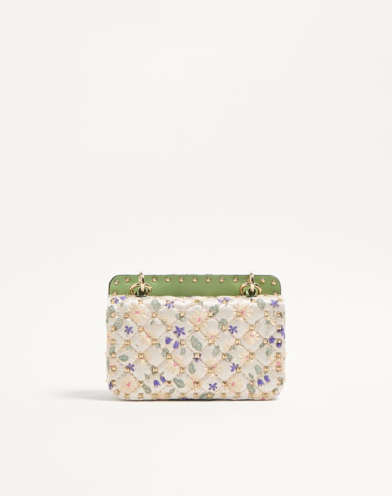 Valentino Garavani Rockstud Spike lille taske i jacquardstof