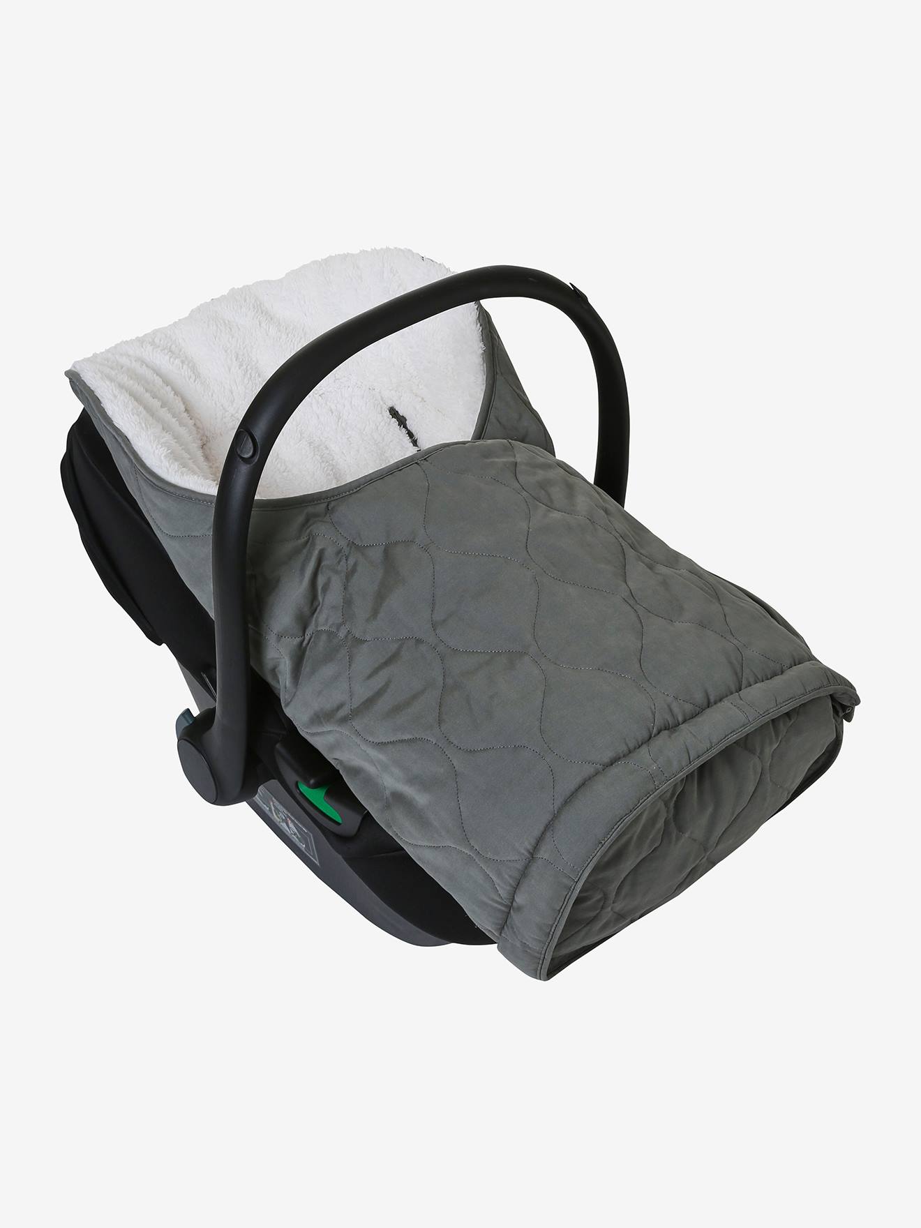 Vertbaudet Baby Ausfahrsack mit Futter aus Teddyfleece - moosgrün