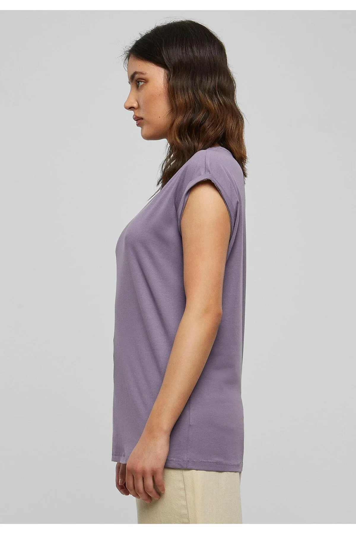 Urban Classics  Damen T-Shirt mit verlängerter Schulterpartie für Damen
